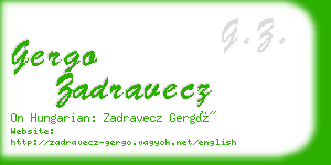 gergo zadravecz business card